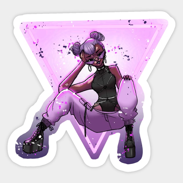 Cyber girl Sticker by Skiadrum